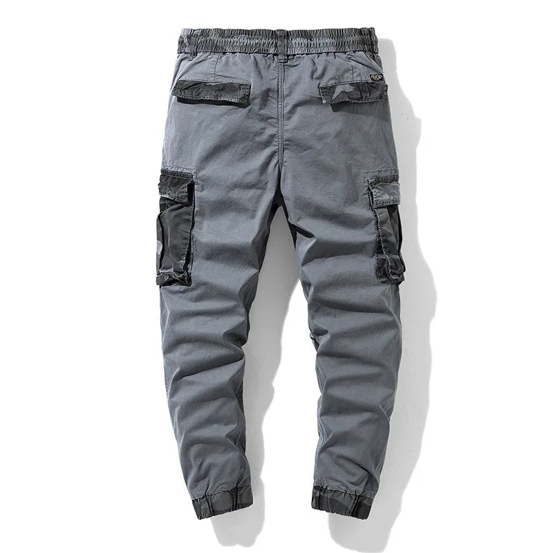 Cargo Pants Men Multi Pocket Causal Pants Men Streetwear Joggers Camouflage Cotton Trousers Men Elastic Waist Ankle Length Pants