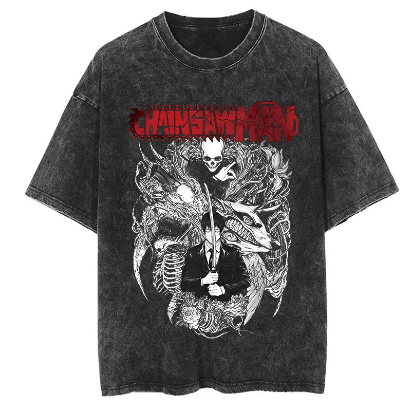 Graphic Vintage Acid Wash Cotton Tees for Men Women Summer Casual Oversized T-Shirt Gym Workout Fitness Short Sleeve Tops Tees