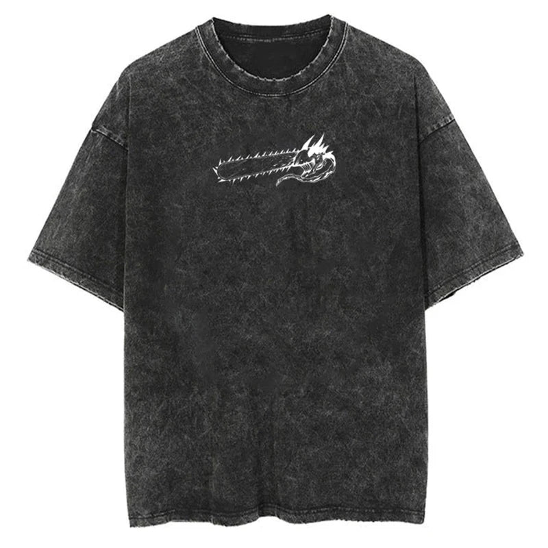 Graphic Vintage Acid Wash Cotton Tees for Men Women Summer Casual Oversized T-Shirt Gym Workout Fitness Short Sleeve Tops Tees
