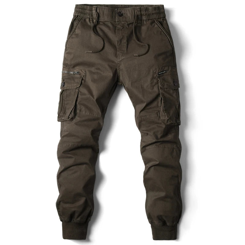 Cargo Pants Men Jogging Casual Pants Cotton Elastic Waist Military Mens Streetwear Mens Work Tactical  Trousers Plus Size
