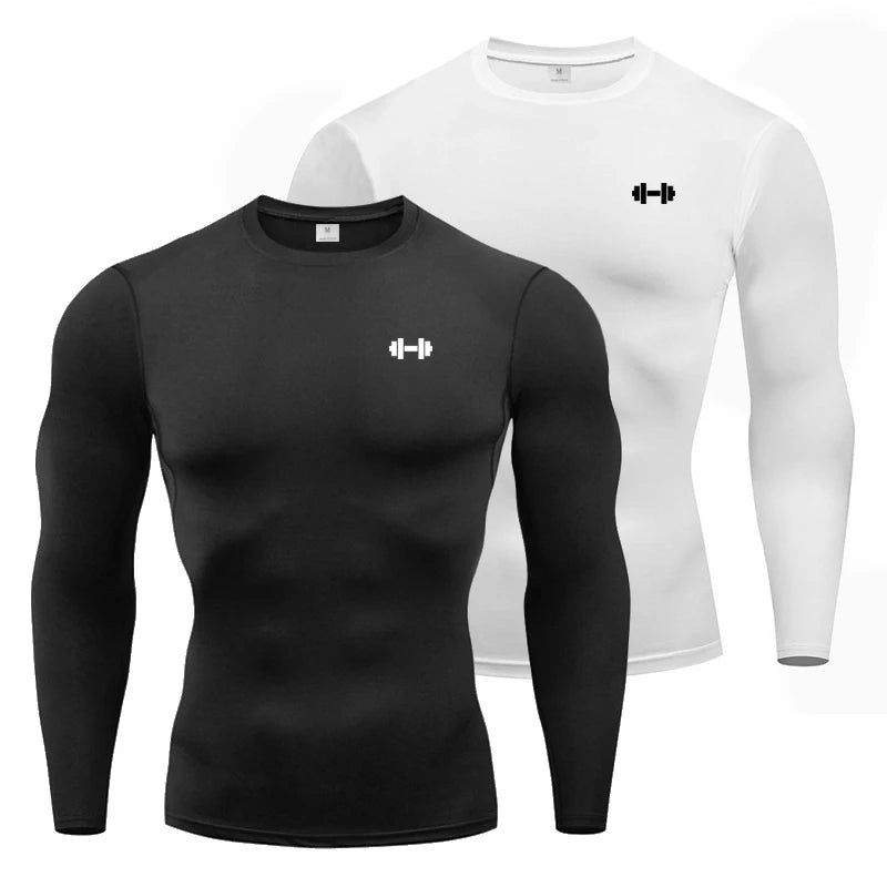 Compression T Shirts Men Spring Long Sleeve Sportswear Training Exercise T-shirt Elastic Quick Dry Sport Tops Gym Workout Shirts