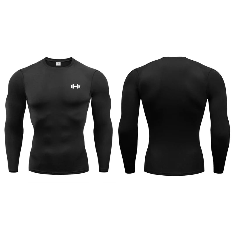 Compression T Shirts Men Spring Long Sleeve Sportswear Training Exercise T-shirt Elastic Quick Dry Sport Tops Gym Workout Shirts