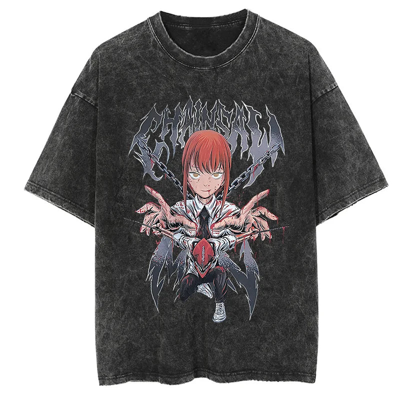 Graphic Vintage Acid Wash Cotton Tees for Men Women Summer Casual Oversized T-Shirt Gym Workout Fitness Short Sleeve Tops Tees