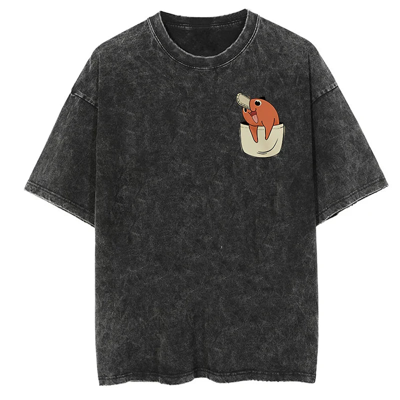 Graphic Vintage Acid Wash Cotton Tees for Men Women Summer Casual Oversized T-Shirt Gym Workout Fitness Short Sleeve Tops Tees