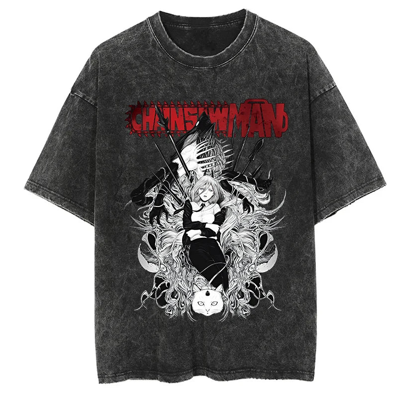 Graphic Vintage Acid Wash Cotton Tees for Men Women Summer Casual Oversized T-Shirt Gym Workout Fitness Short Sleeve Tops Tees