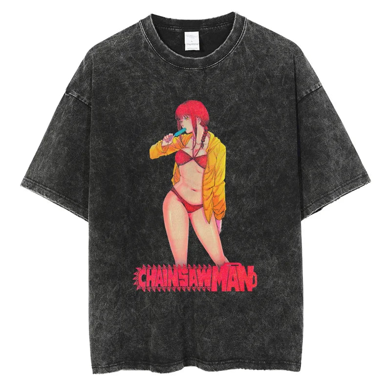 Graphic Vintage Acid Wash Cotton Tees for Men Women Summer Casual Oversized T-Shirt Gym Workout Fitness Short Sleeve Tops Tees
