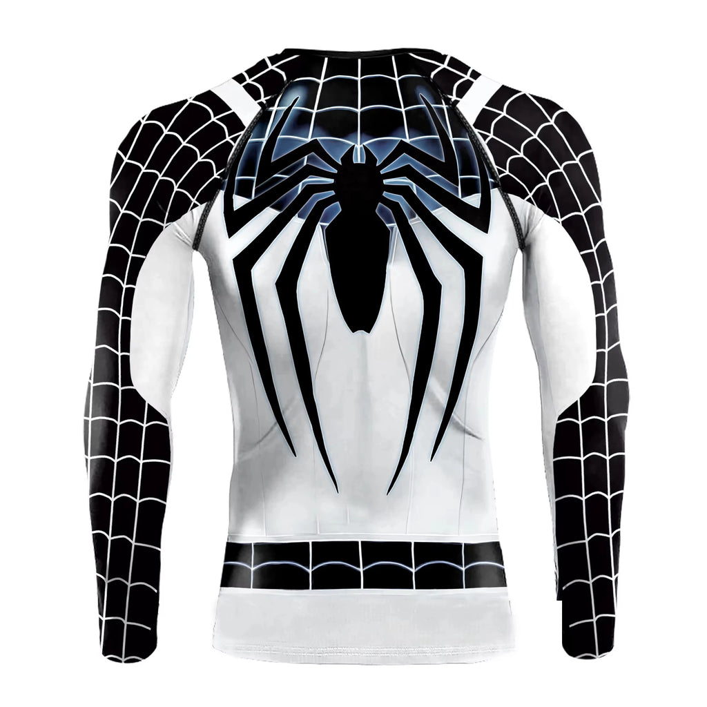 Compression Shirts For Men Long Sleeve Spider Cosplay T-Shirt Top Elastic Fitness Sportwear Halloween Clothes Streetwear Clothes