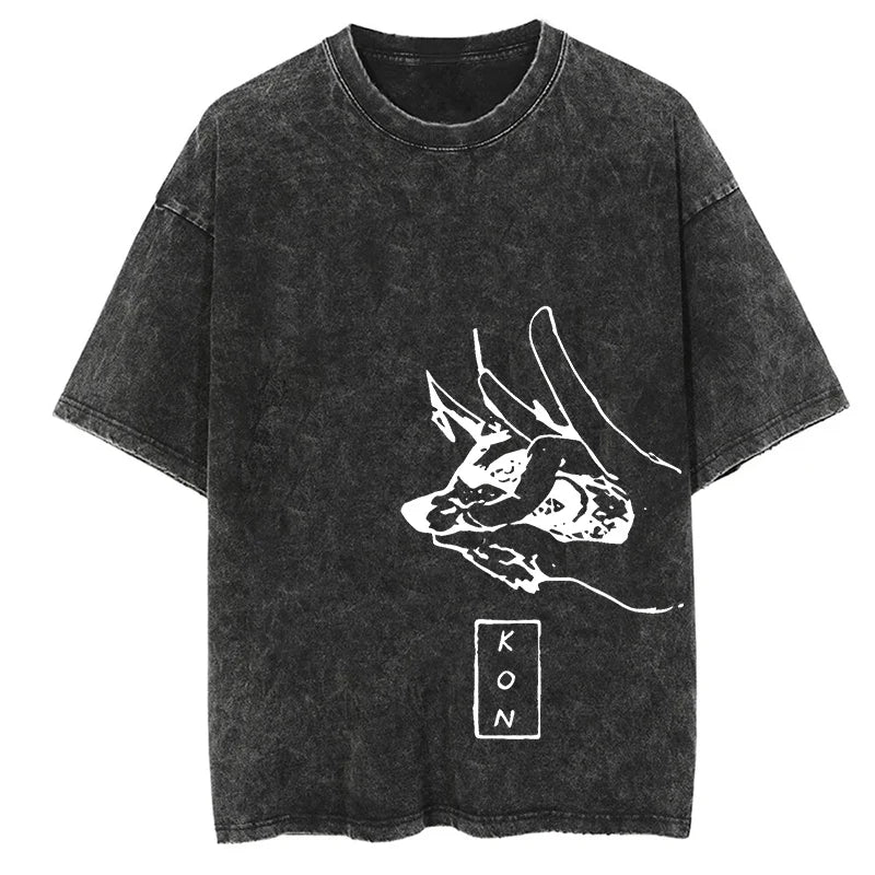 Graphic Vintage Acid Wash Cotton Tees for Men Women Summer Casual Oversized T-Shirt Gym Workout Fitness Short Sleeve Tops Tees